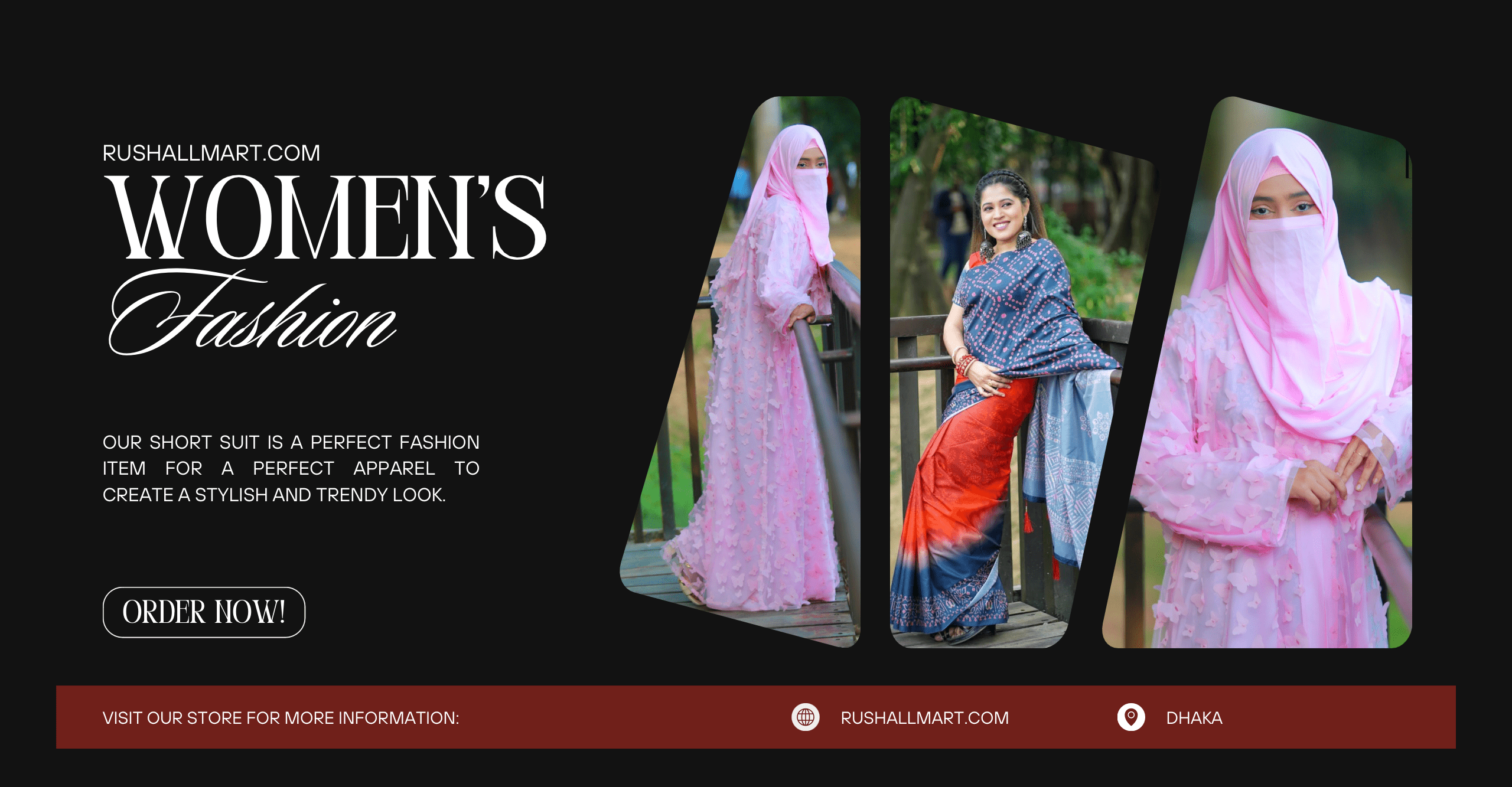 Black Red Minimalist Fashion Product Introduction Landscape Banner (1200 x 675 px) (2560 x 1333 px)